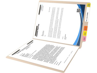 Medical Arts Press Reinforced End Tab File Folder, Straight Cut, Letter-Size, Manila, 50/Box (S-01324)