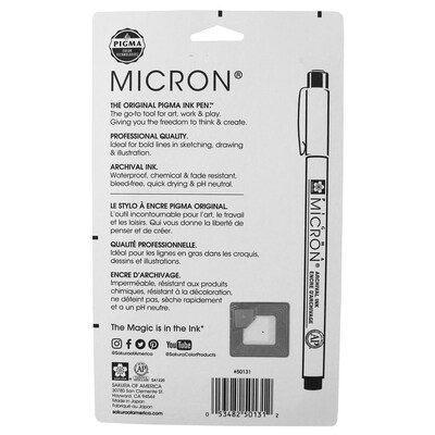 Sakura Pigma Micron Pens, Black, 6/Pack (SAK50131)