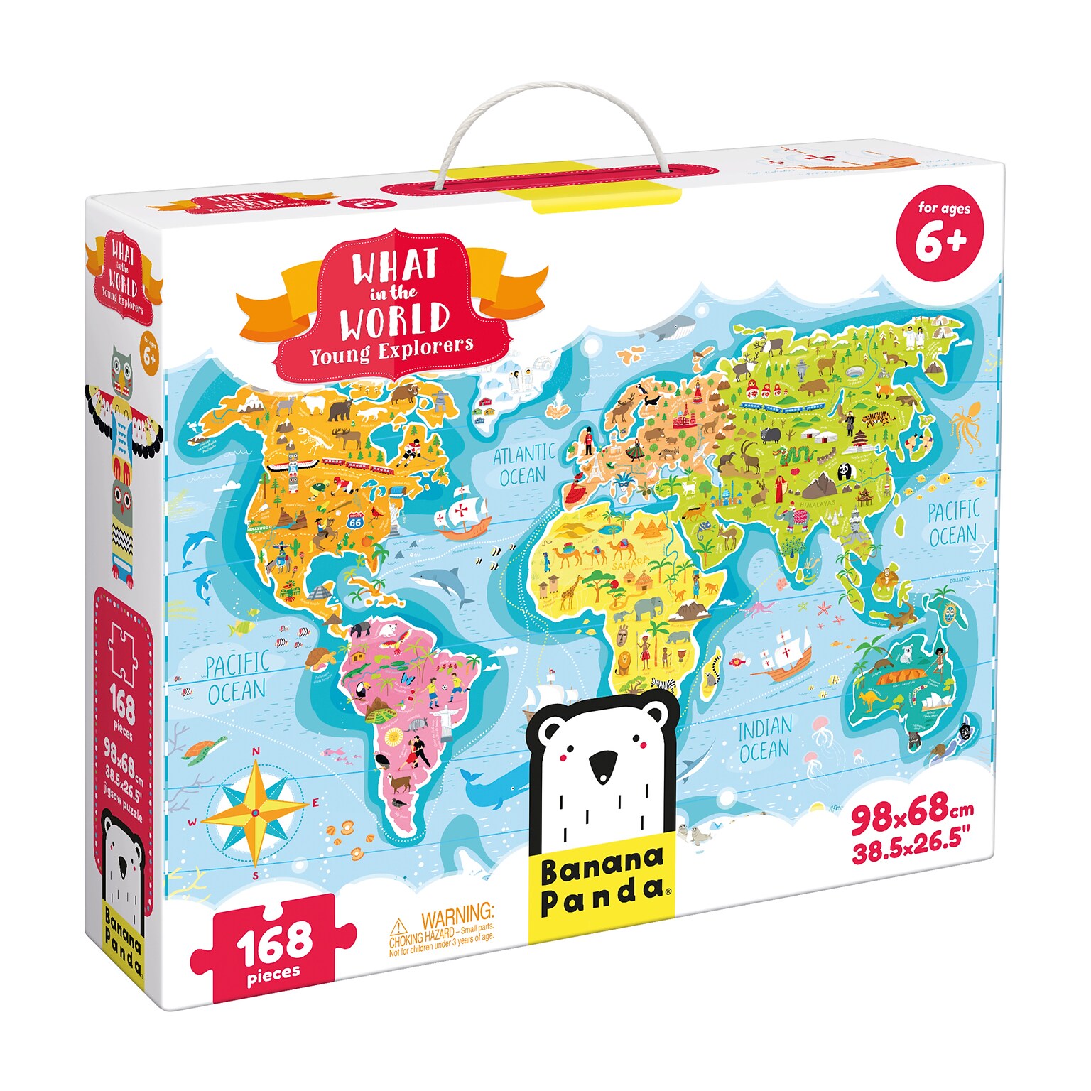 Banana Panda What in the World Young Explorers 168-Piece Jumbo Floor Puzzle (BPN33672)