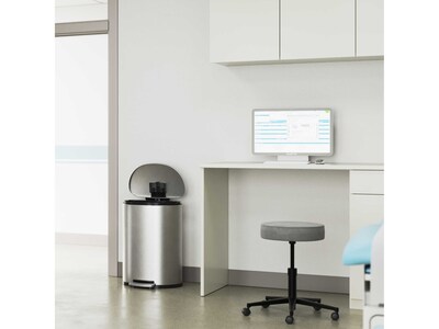 HLS Commercial Stainless Steel Trash Can with Hinged Lid, 13.2-Gallon, Silver (HLSS13DFR)