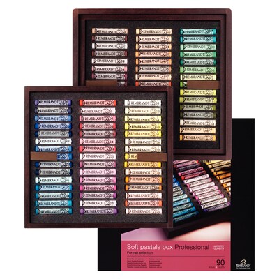 Rembrandt Soft Full Stick Pastel Cardboard Portrait Selection Box Set, Assorted Colors, 90/Set (RBX31823093)