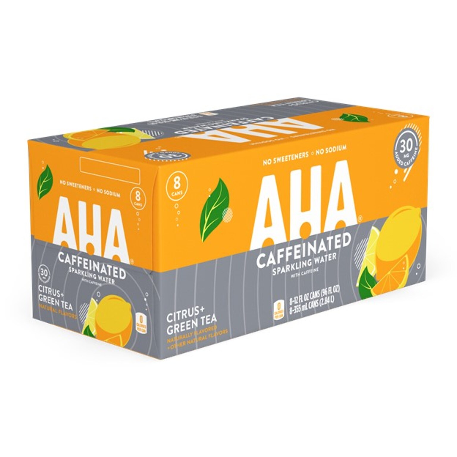 AHA Citrus +Green Tea Sparkling Water, 12 Fl. Oz., 24/Pack (157378)