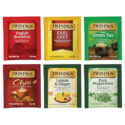 Twinings Variety Pack Assorted Tea Bags, 25 Bags/Box, 6 Boxes/Case (F15485)