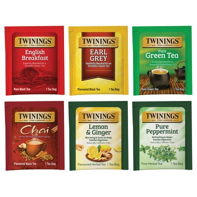 Twinings Variety Pack Assorted Tea Bags, 25 Bags/Box, 6 Boxes/Case (F15485)