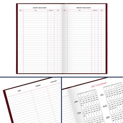 2026 AT-A-GLANCE Standard Hardcover Daily Diary, 7.75" x 12", Ruled, Red (SD377-13-26)