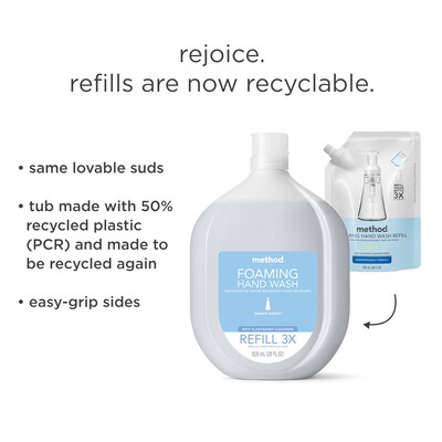 Method Foaming Hand Soap Refill, Sweet Water Scent, 28 Fl. Oz. (328119)