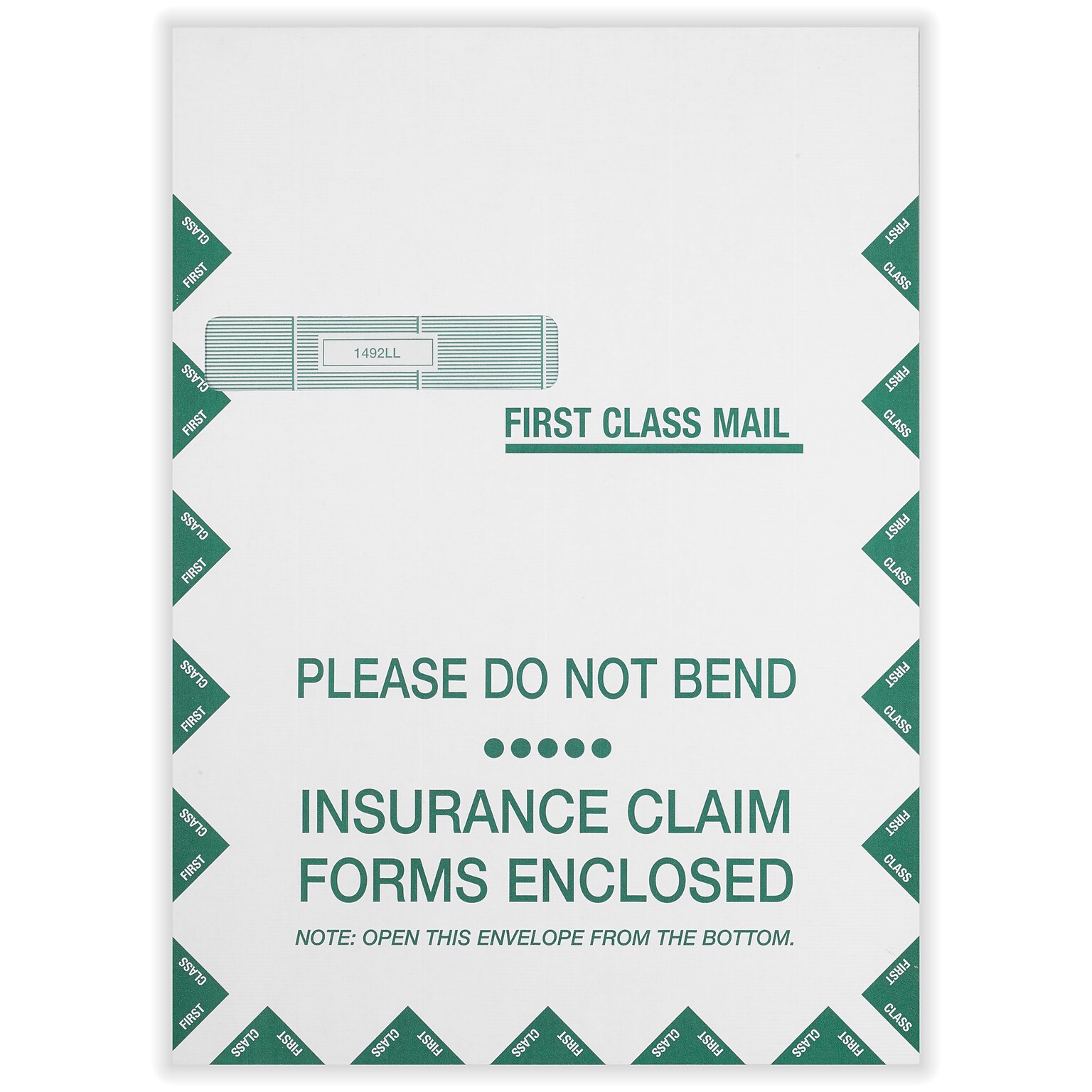 ComplyRight Self Seal Document Envelope 9 x 12 1/2, White/Green, 100/Pack (1492LL)