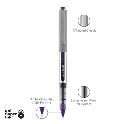 uni-ball Vision Rollerball Pens, Fine Point, Violet Ink, Dozen (SAN60382)