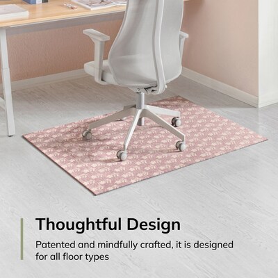 Anji Mountain Rug'd Carpet & Hard Floor Chair Mat, 40" x 54", Pink Tulip (AMB9048-4054)