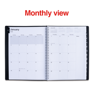 2026 Staples 8" x 11" Weekly & Monthly Appointment Book, Black (ST21494-26)