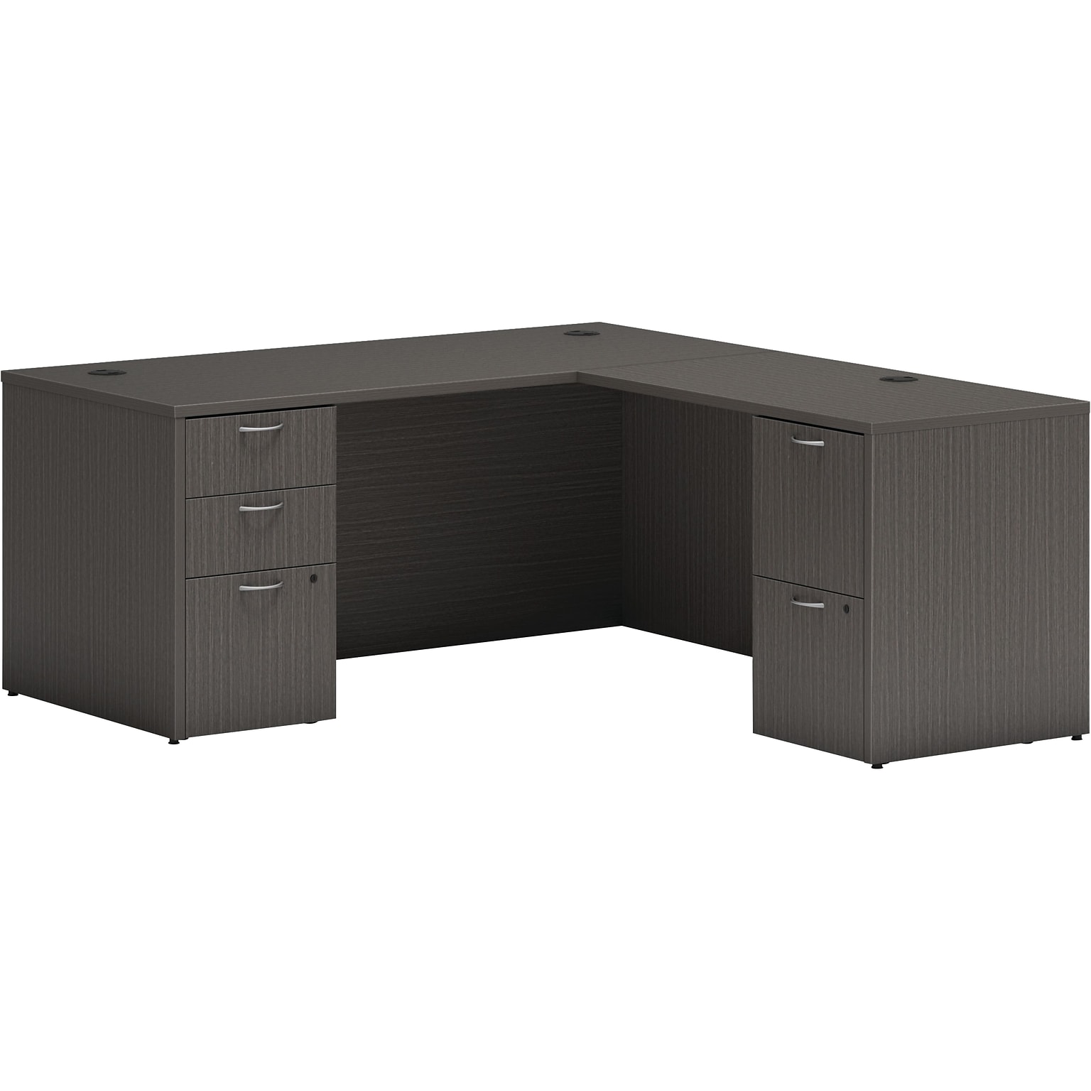 HON Mod 66W L-Shaped Double-Pedestal Desk, Slate Teak (HLPL6672LDESKSL1)