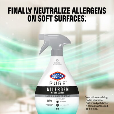 Clorox PURE Allergen Neutralizer Fabric & Carpet Spray, Clean Breeze Scent, 26 oz. (60718)