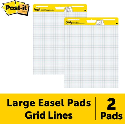 Post-it Super Sticky Easel Pad, 25 x 30, Grid Lined, 30 Sheets/Pad, 2 Pads/Carton (560)