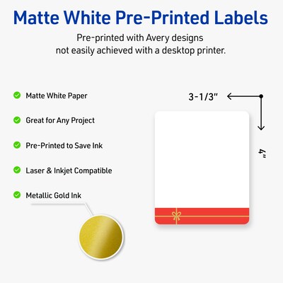 Avery Rectangle Multipurpose Labels, 4 x 3-1/3, White, 40/Pack (19479370549)