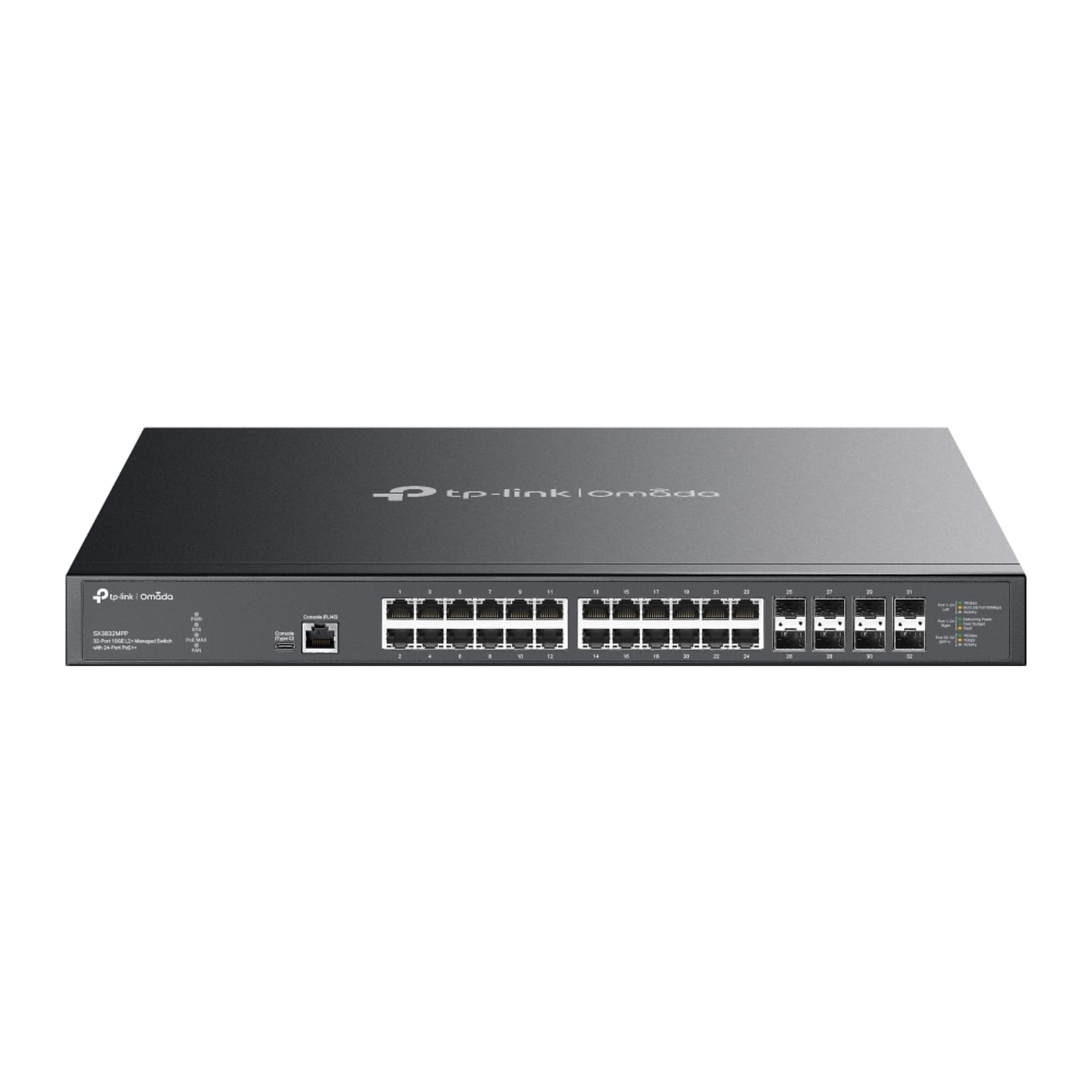 TP-Link Omada 24-Ports 10Gigabit Ethernet PoE Managed Switch 10Gbps, Black (SX3832MPP)