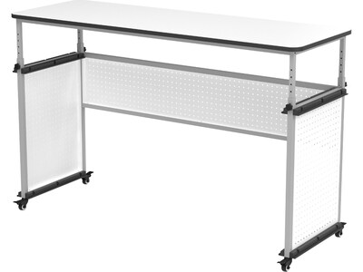 Luxor 32-38H Adjustable Standing Modular Teacher Desk, White/Gray (DTTB002)