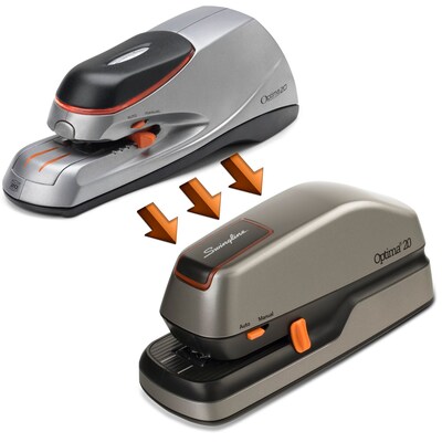 Swingline Optima 20 Electric Desktop Stapler, 20-Sheet Capacity, Gray/Silver (48208)