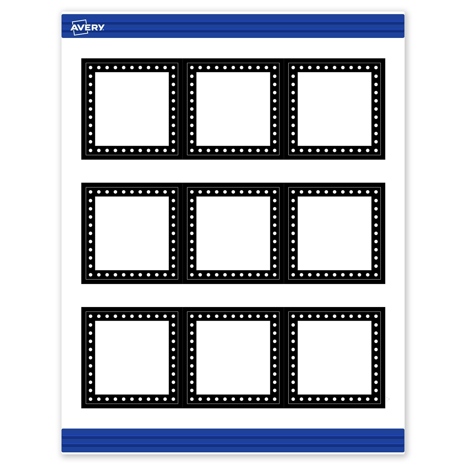 Avery Black and White Polka Dots Matte Blank Card, White, 90/Pack (S00-DKW)