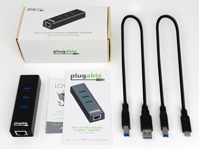Plugable 3-Port USB 3.0 Hub, Black (USB3-HUB3ME)