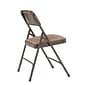 NPS 2200 Series Fabric Padded Premium Folding Chairs, Russet Walnut, 4 Pack (2207/4)