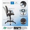 Boss® Multi-Function Fabric Drafting Stool w/ Adjustable Arm; Black