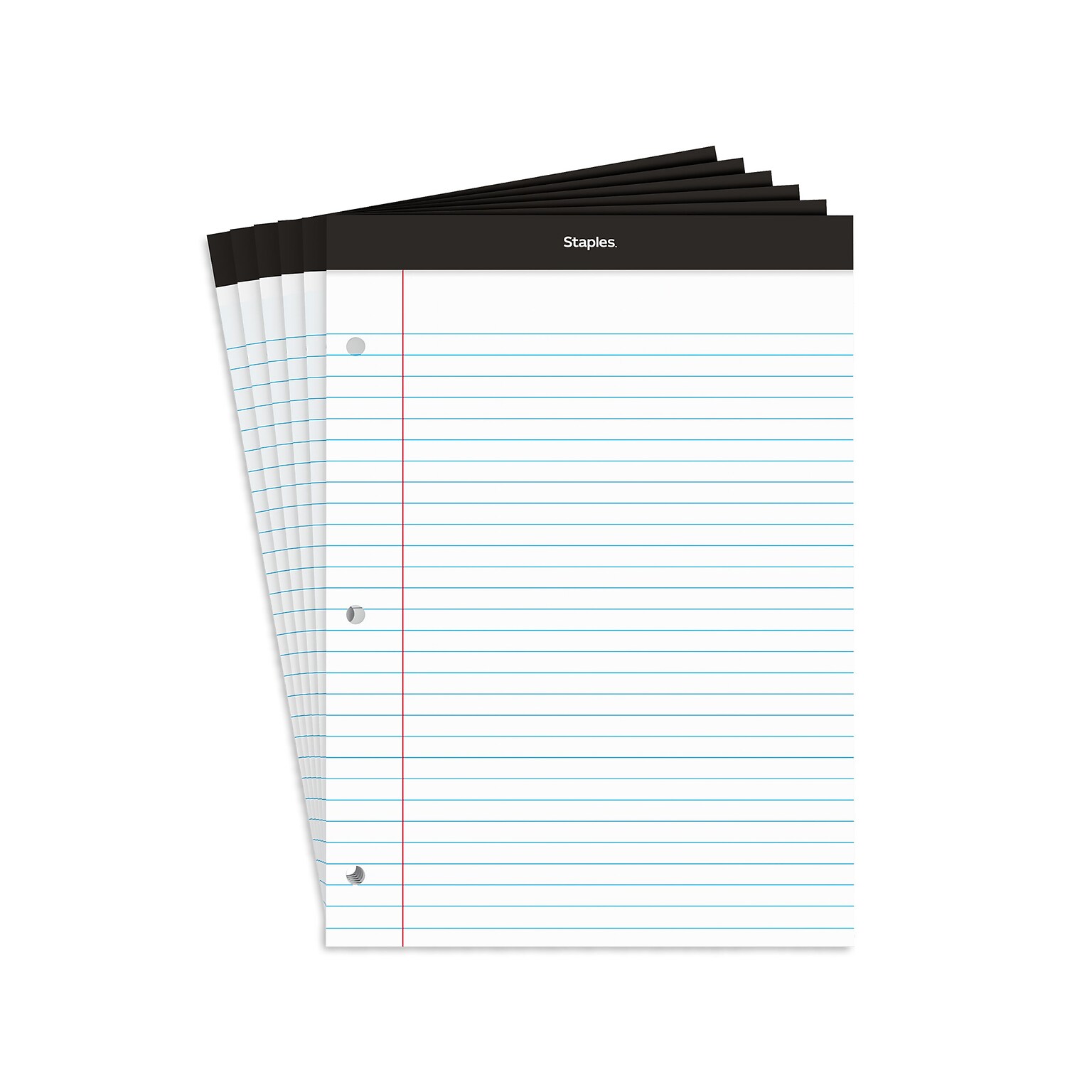 Staples Notepads, 8.5 x 11.75, Wide Ruled, White, 100 Sheets/Pad, 6 Pads/Pack (ST57350)