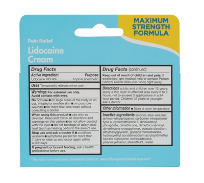 TheraCare Maximum Strength Lidocaine Cream Bottle, 1.75 oz. (19-930)