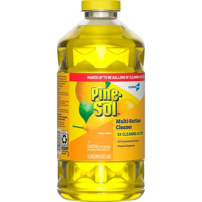 Pine-Sol Multi-Surface Cleaner Degreaser, Lemon Fresh Scent, 80 fl. oz., 3/Carton (60607)