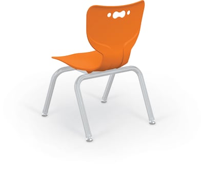 MooreCo 12 Hierarchy Student Chair with 4 Legs, Orange/Platinum Base (703673562126)