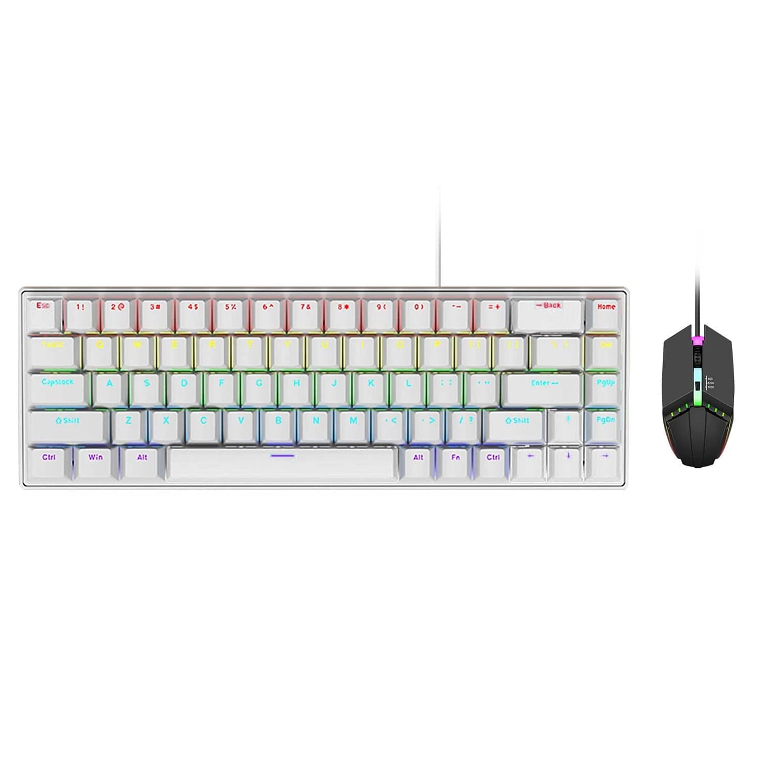 SaharaCase Wired Gaming Keyboard & Mouse Combo, White (KB33)