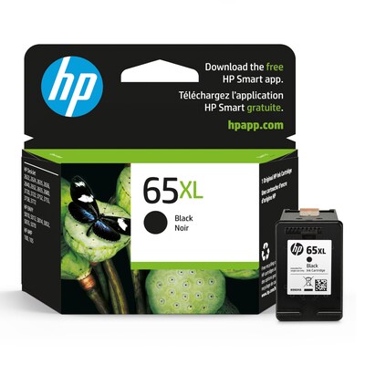 HP 65XL Black High Yield Ink Cartridge, Prints up to 300 Pages (N9K04AN#140)