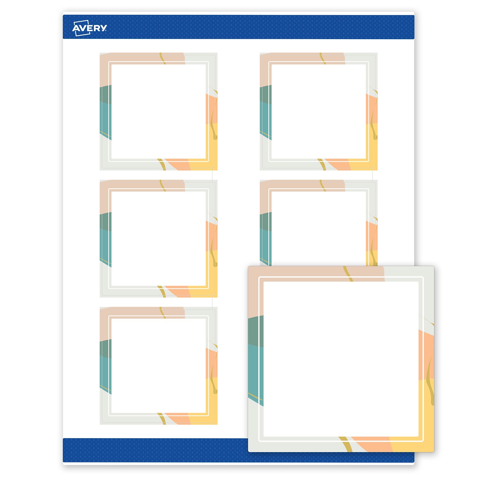 Avery Square Laser/Inkjet Multipurpose Labels, 3 x 3, White, 60/Pack (19479371097)
