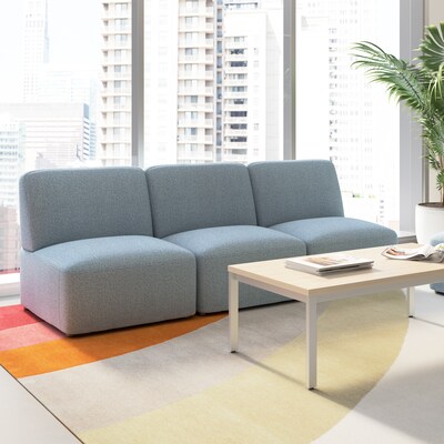 Bush Business Furniture Assemble Modular 3 Seater Sectional Sofa, Mist Fabric (ASM002MSF)