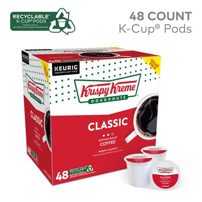 Krispy Kreme Classic Coffee Keurig® K-Cup® Pods, Medium Roast, 48/Box (373163)