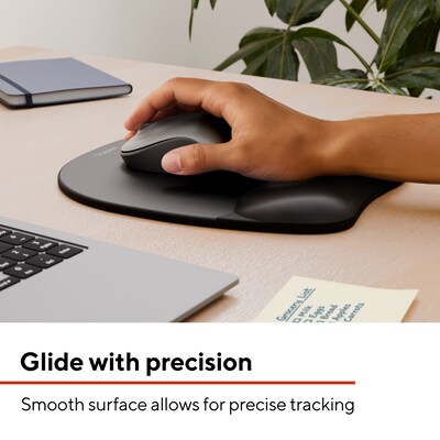 Staples TECH Foam Non-Skid Mouse Pad/Wrist Rest Combo, Black (ST63287)