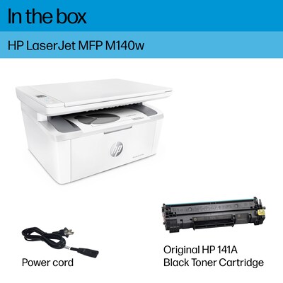HP LaserJet MFP M140w Wireless Black & White All-in-One Laser Printer, Scanner, Copier, Best for Home Office (7MD72F)