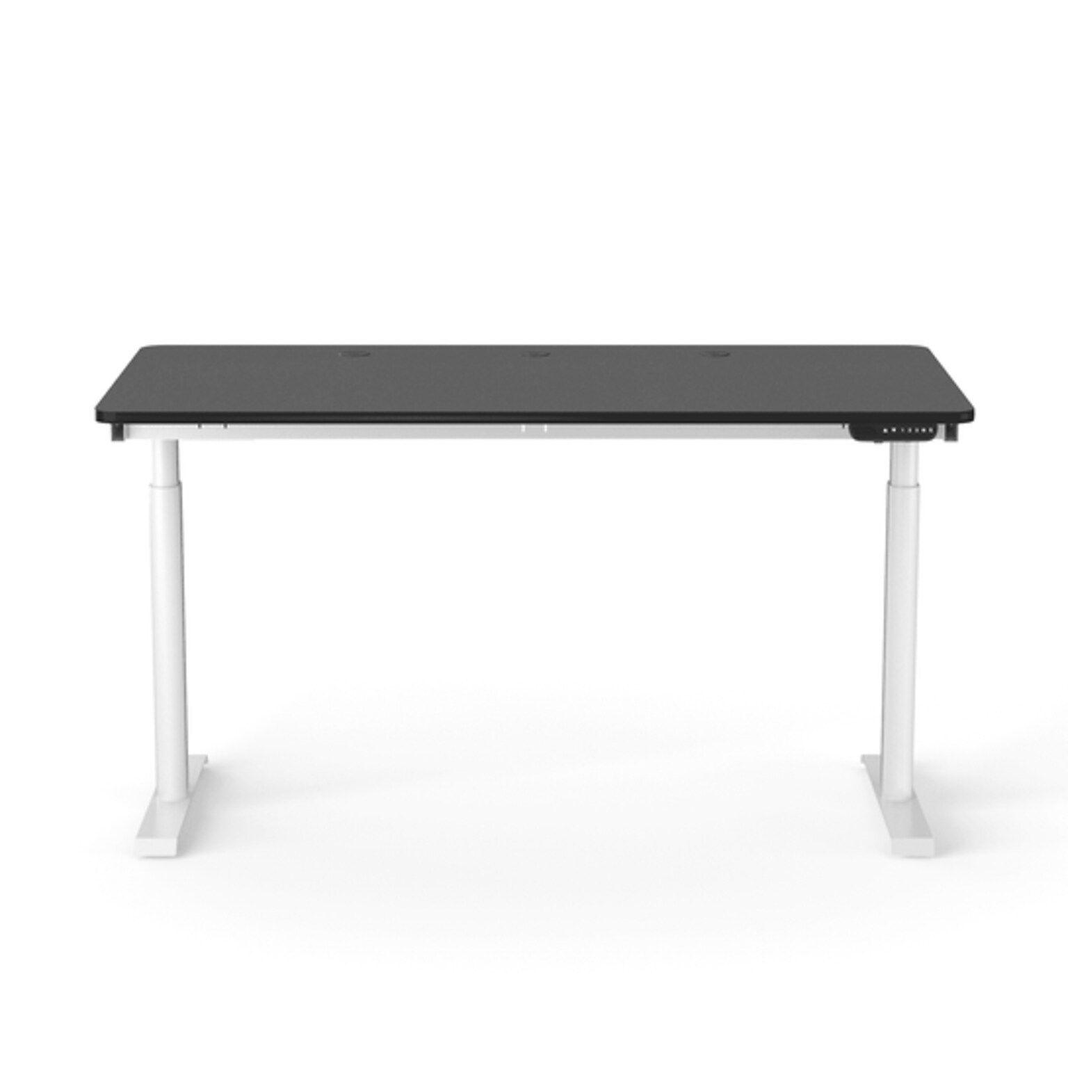 VersaDesk PowerLift 60W Electric Rectangular Adjustable Standing Desk, Black/White (PLSDR6030-WB-APP)