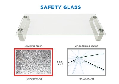 Mount-It! Monitor Stand, Clear/Silver (MI-7262-DS)