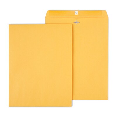 Staples 12 x 15.5 Clasp & Moistenable Glue Kraft Catalog Envelopes, Brown, Heavy-Duty Mailing Envelopes for Documents, 100/Box