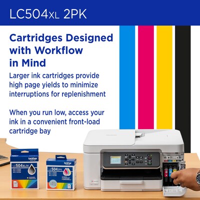 Brother LC504XL Black High Yield Ink Cartridge (LC504XL2PKS)