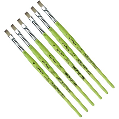 da Vinci FIT Synthetics Acrylic & Tempera Student Flat Brush, 6 /Pack (DVXVA3746-6)
