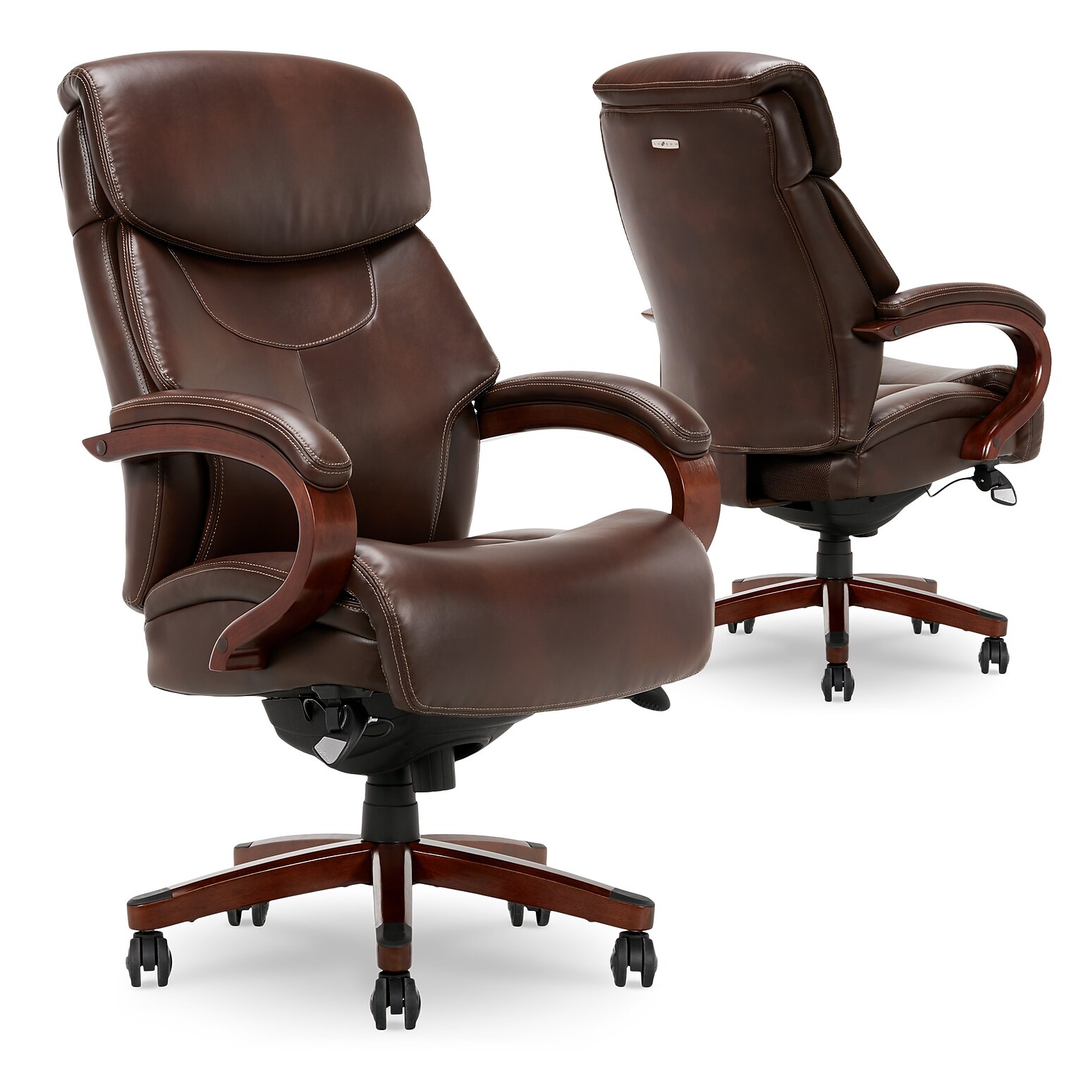 La-Z-Boy Bradley Bonded Leather Executive Chair, Roasted Chestnut (44762)