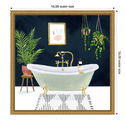 Amanti Art Boho Bath I by Victoria Borges Framed Canvas Wall Art Print, 16" x 16" (A42675040728)