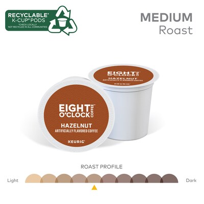 Eight O'Clock Hazelnut Coffee Keurig® K-Cup® Pods, Medium Roast, 96/Carton (64060)