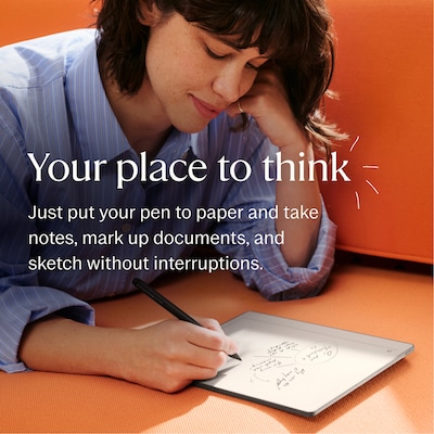 reMarkable Paper Pure 10.3” Paper Tablet with Marker Plus & Ocean Blue Sleeve Folio (RM95A-1000NW)
