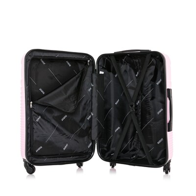 DUKAP Inception 22.04" Hardside Suitcase, 4-Wheeled Spinner, TSA Checkpoint Friendly, Pink (DKINC00S-PNK)