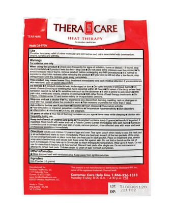 TheraCare Air-Activated  Lumbar Support Heat Pack, 2/Pack (24-970V)