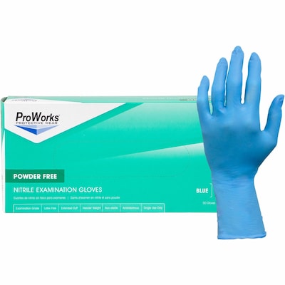 ProWorks Nitrile Powder-Free Exam Gloves, XL, Blue, 100/Box, 10 Boxes/Carton (HOSN108EPFXLG)