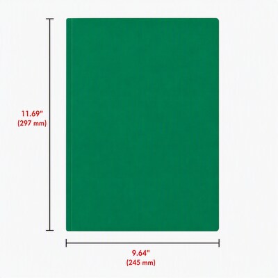 Staples 2-Pocket Portfolio Folder with Fasteners, Letter Size, Durable Poly Construction, Green