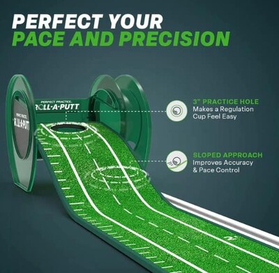 Perfect Practice Golf Putting Mat with Ball Return (PP-61563-1)